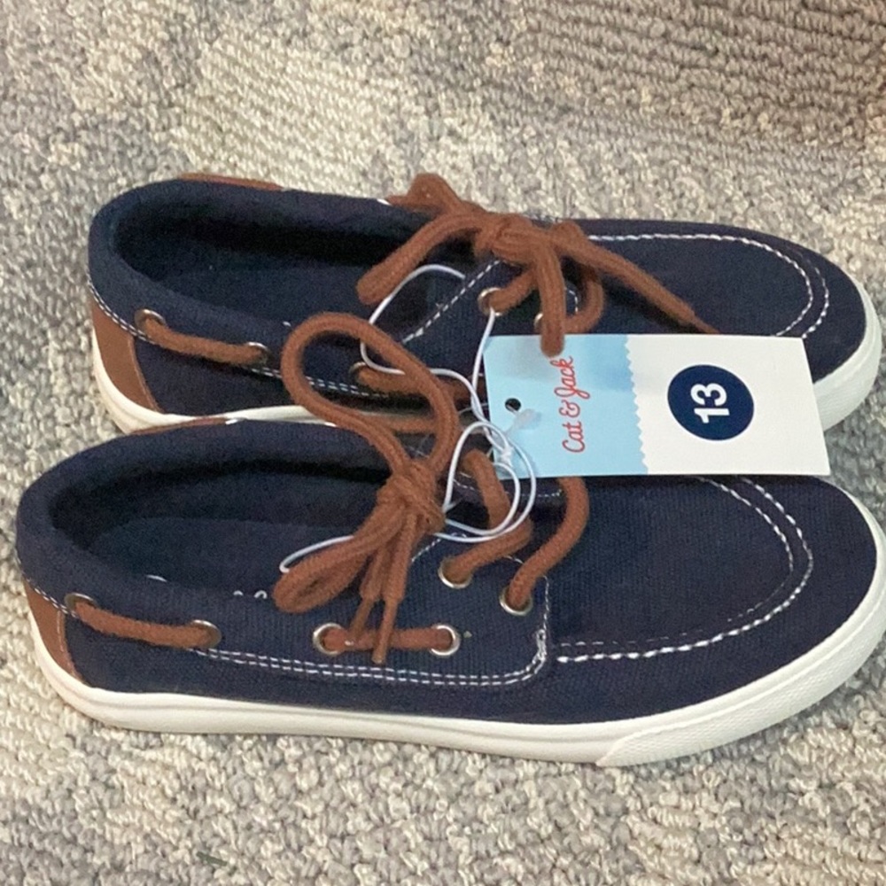 Boys' Collin Lace-Up slip on deck shoes - Cat & Jack - navy - various - new - Picture 4 of 6